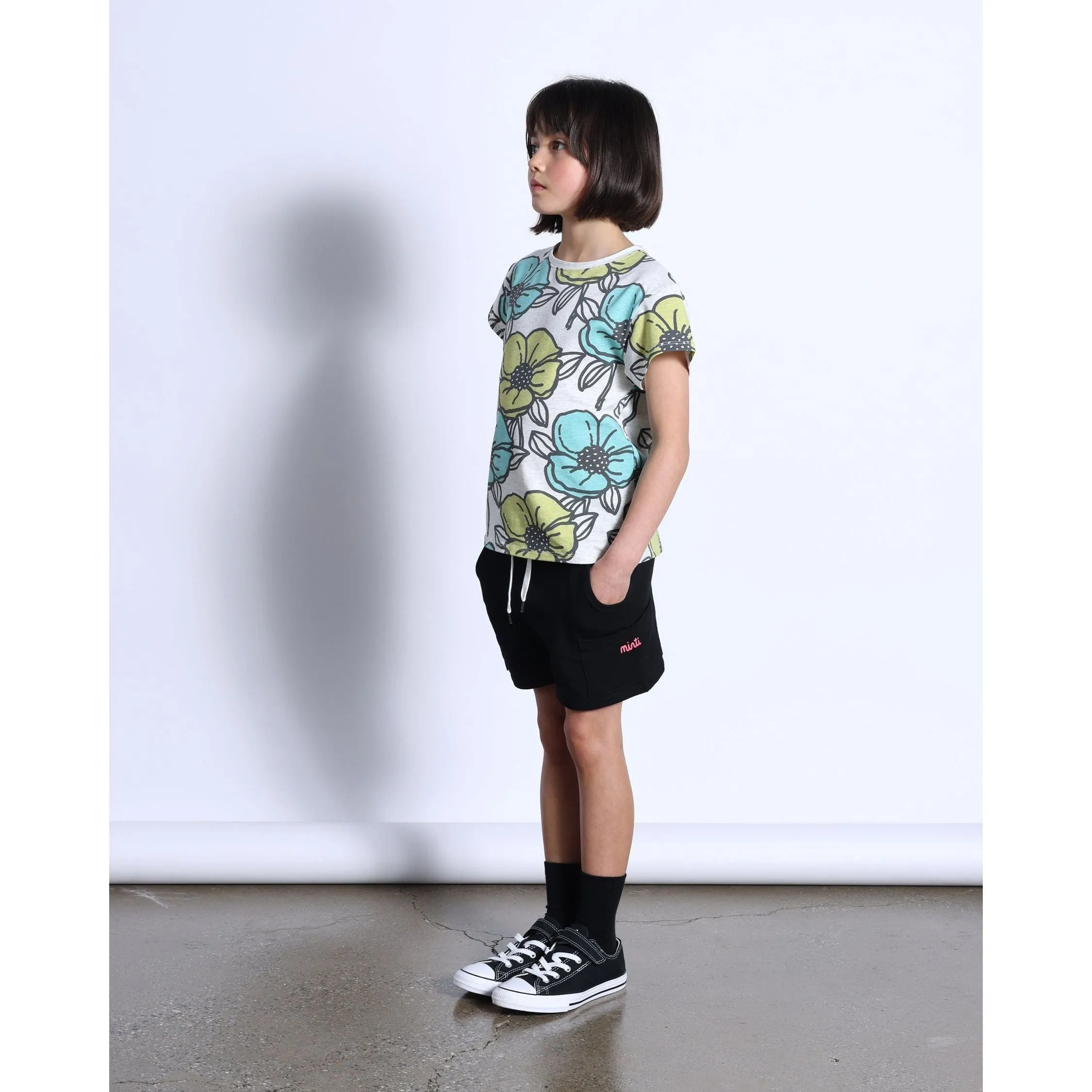 Big Flowers Tee- White Marle