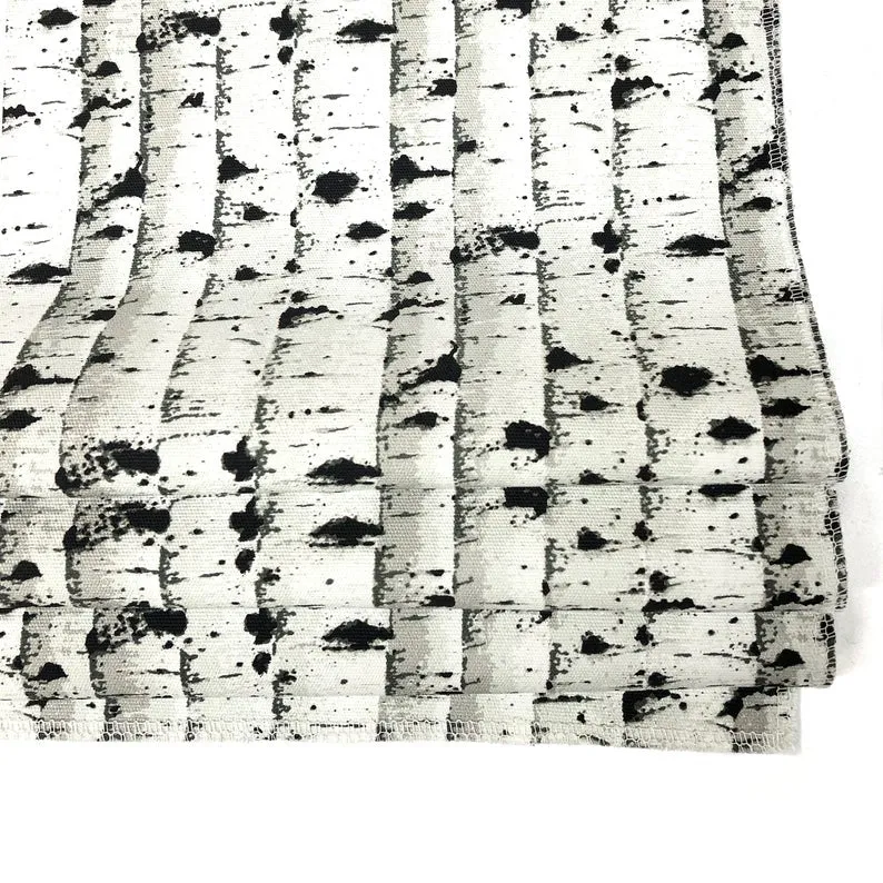 Black White Geometric contemporary 100% linen Flat Relaxed Roman Shade