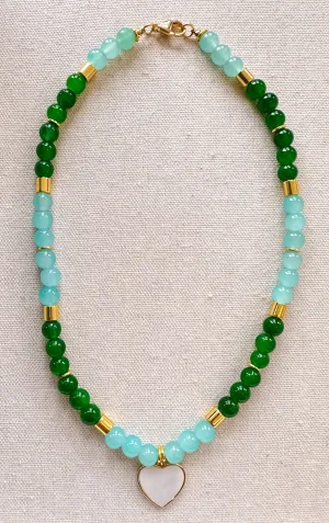 Blue & Jade Spring/Summer Beaded Necklace
