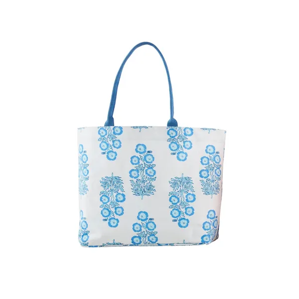Blue Block Print Tote