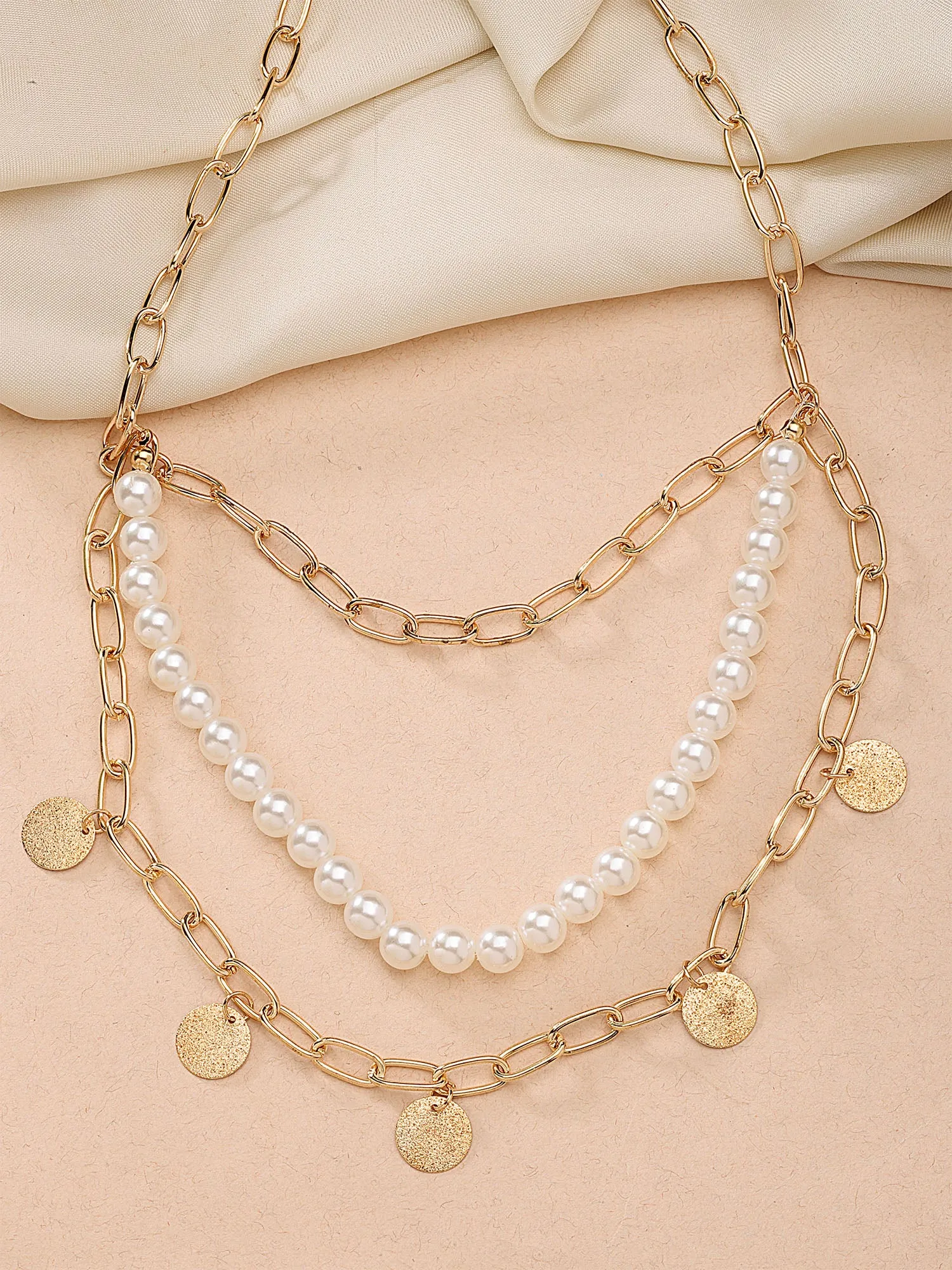 Bohey by KARATCART Gold-Plated Multilayer Chain Necklace for Women Necklace for Women