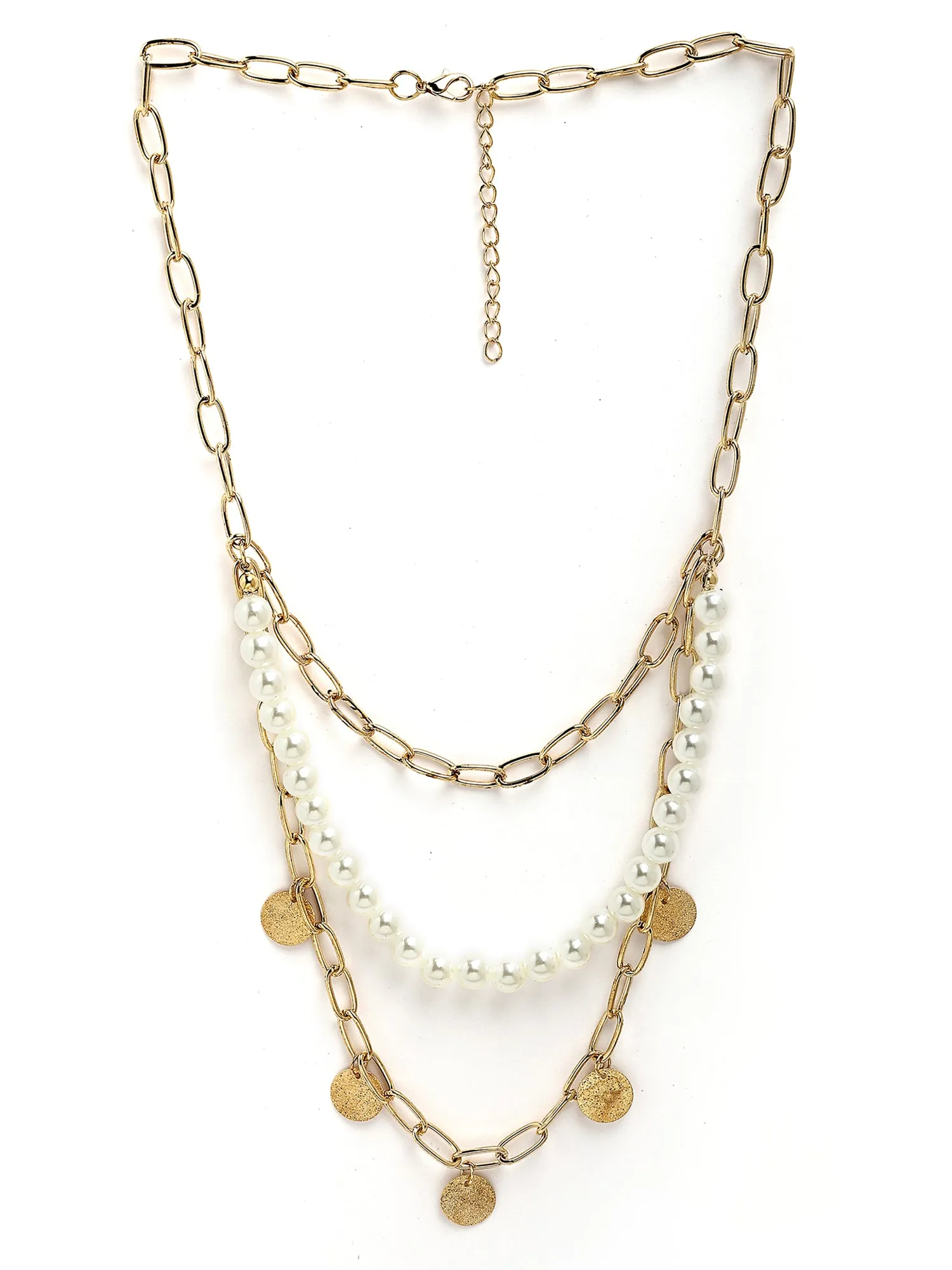 Bohey by KARATCART Gold-Plated Multilayer Chain Necklace for Women Necklace for Women