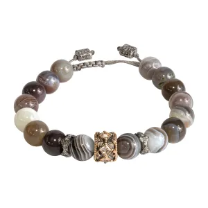 BOTSWANA AGATE BEADED PULL BRACELET