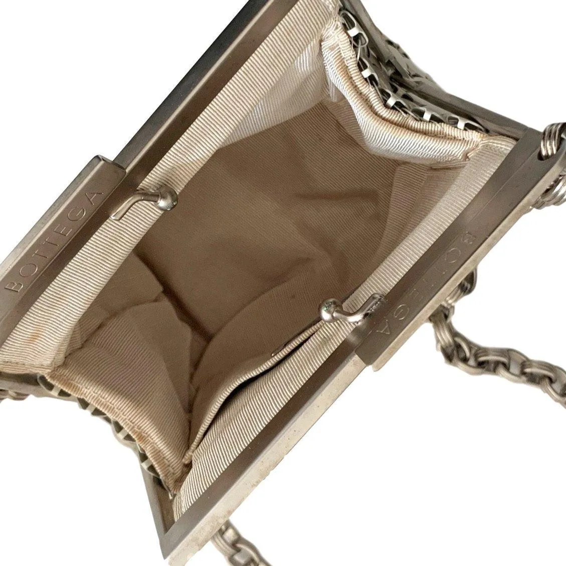 Bottega Veneta Cream Mini Chain Bag