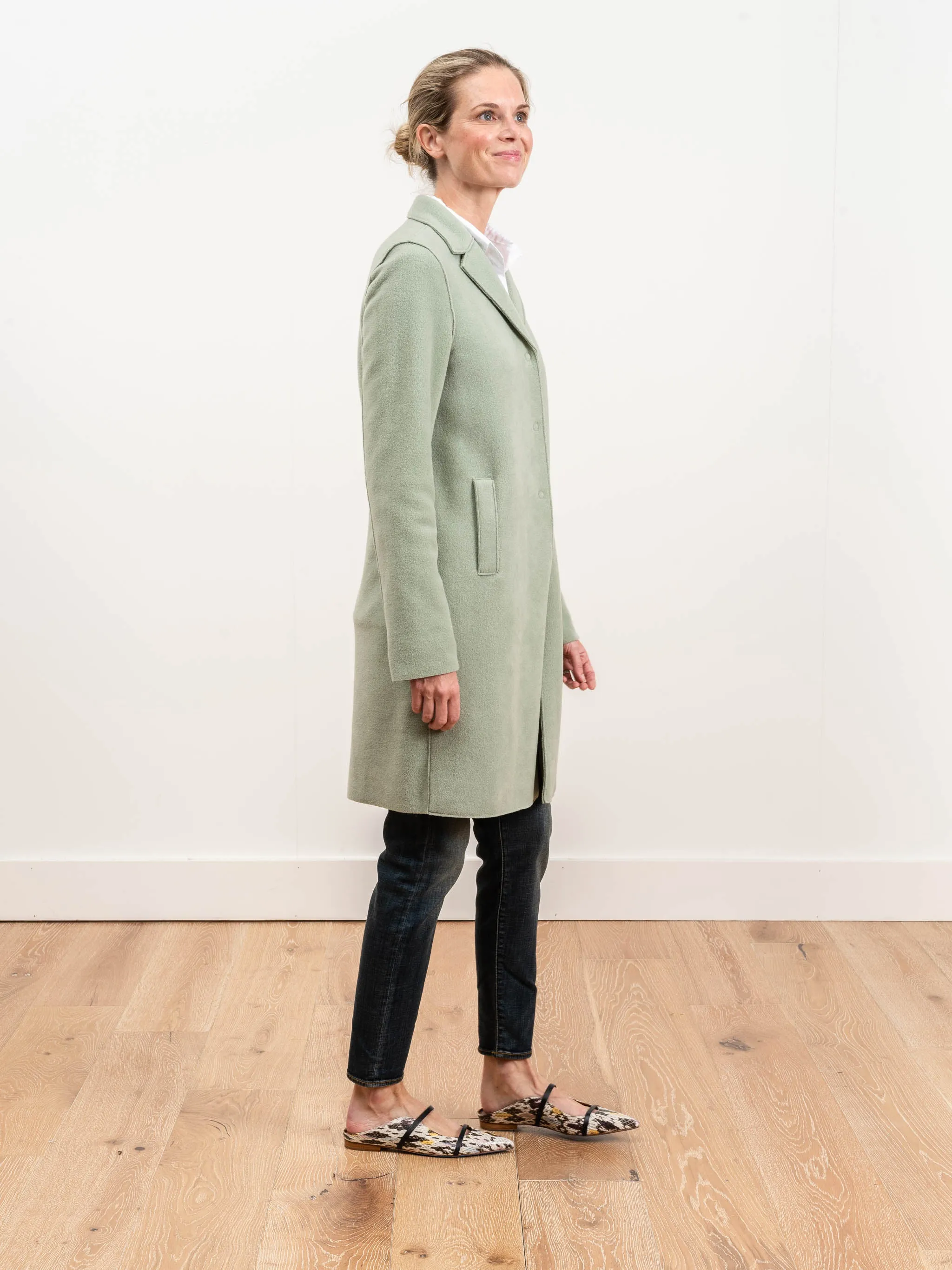 boxy coat - new celadon