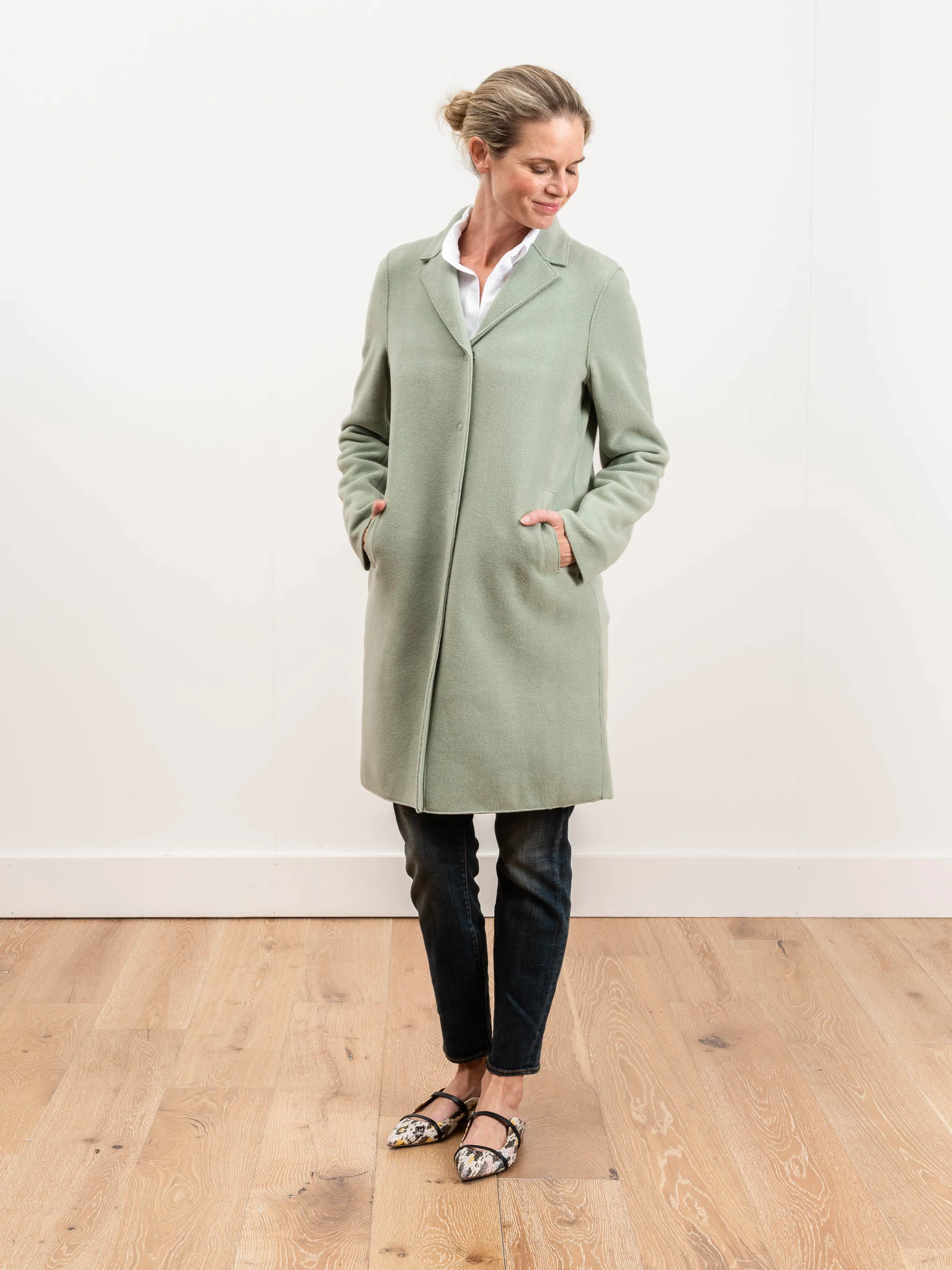 boxy coat - new celadon