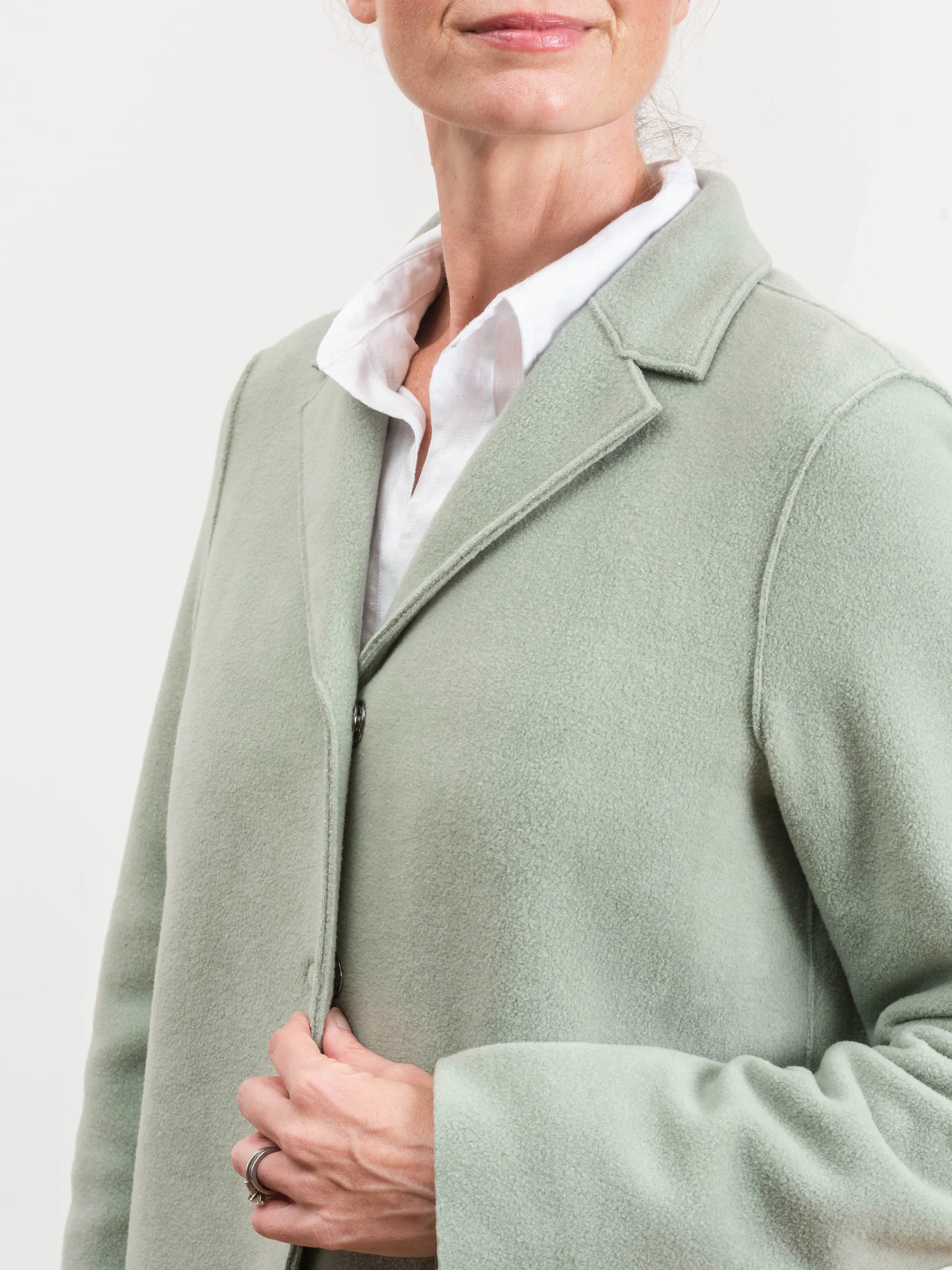 boxy coat - new celadon