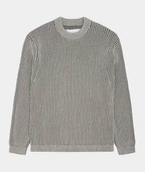 Boxy Cotton Knit - Bicolored bone/elephant