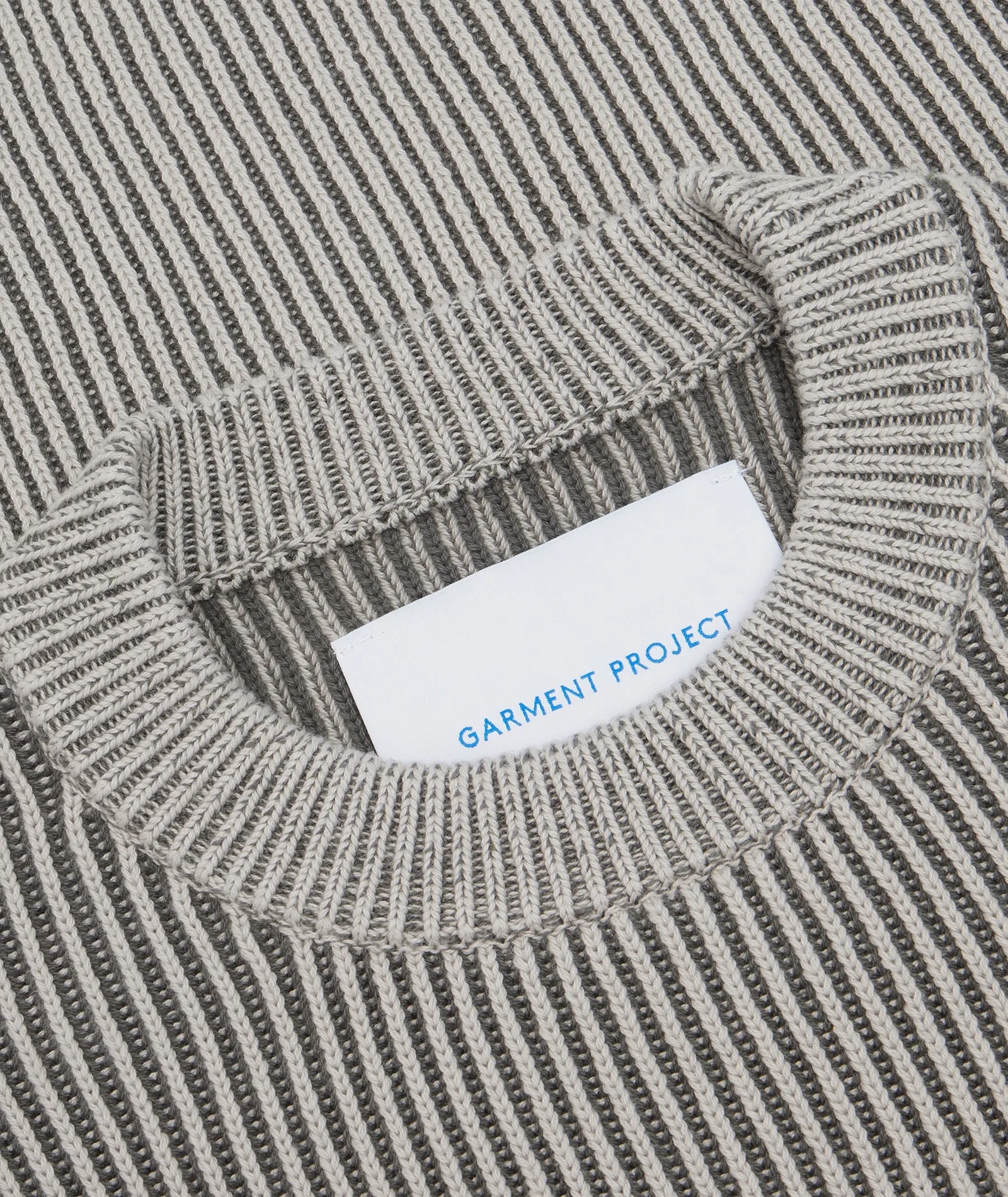 Boxy Cotton Knit - Bicolored bone/elephant