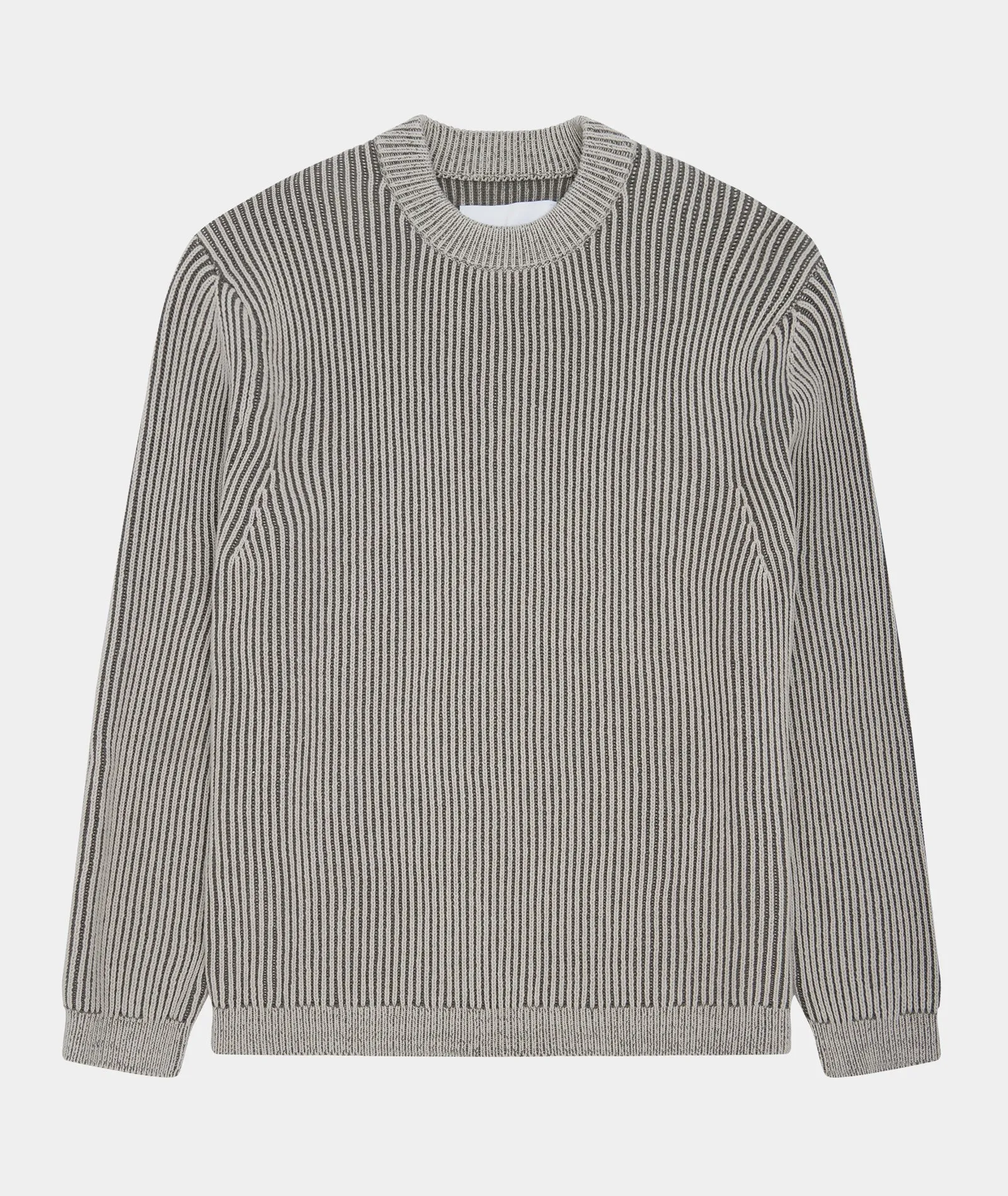 Boxy Cotton Knit - Bicolored bone/elephant