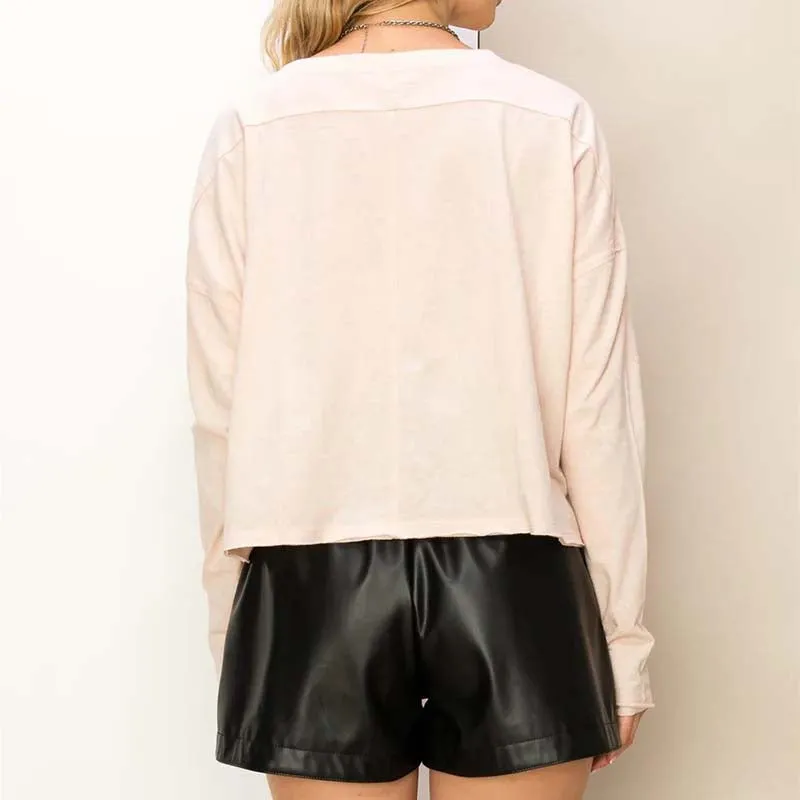 Boxy Crop Long Sleeve T-Shirt