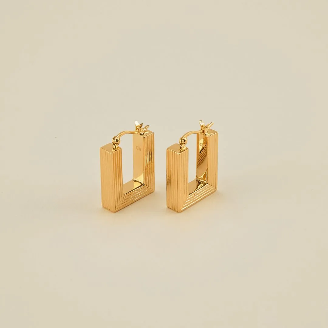 Boxy Rectangle Hoop Earring