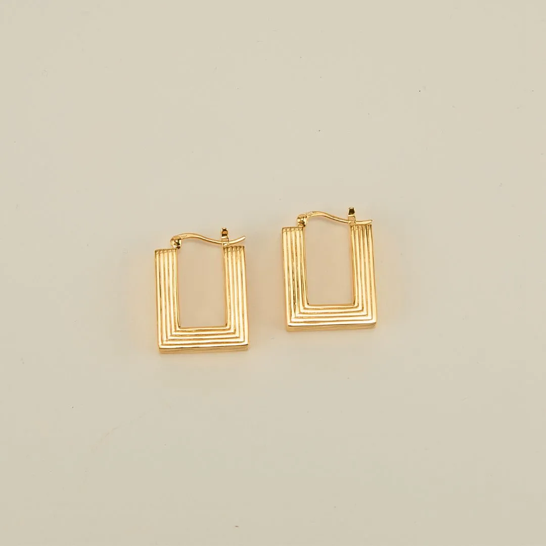 Boxy Rectangle Hoop Earring