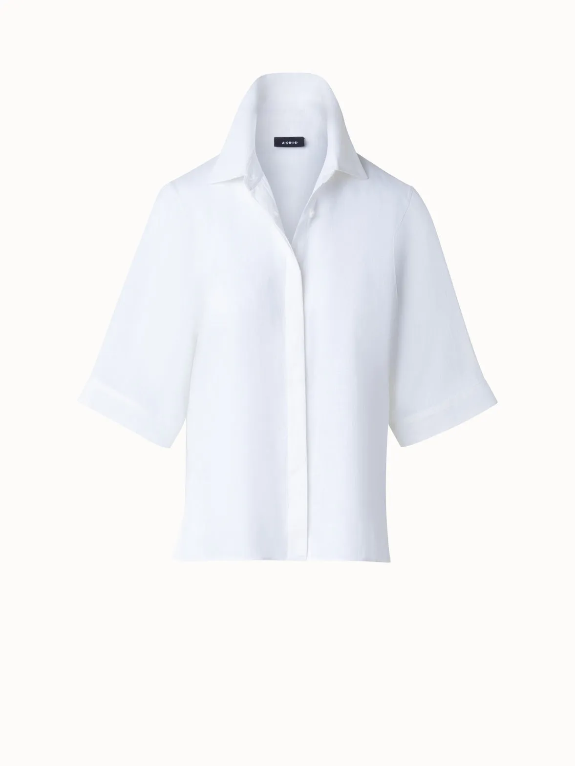 Boxy Shirt Blouse In Linen Voile