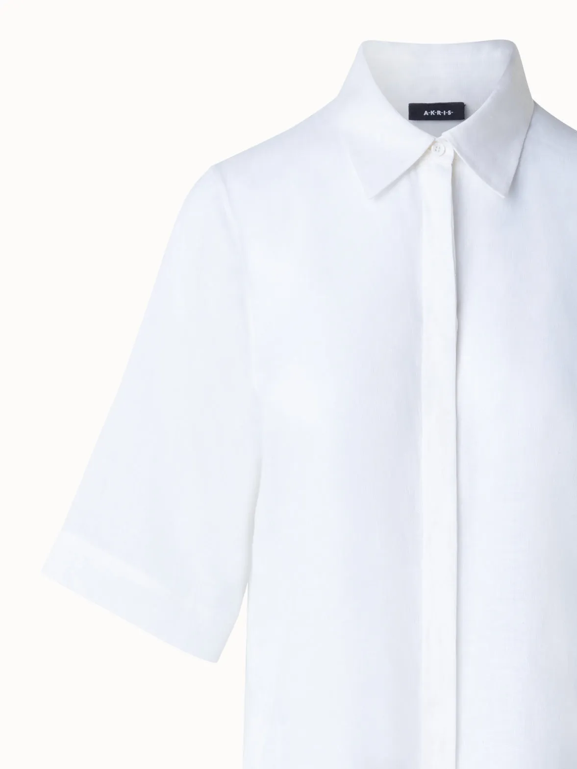 Boxy Shirt Blouse In Linen Voile