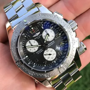 Breitling EMERGENCY MISSION A73322 Stainless Steel Chronograph Aviation Wristwatch Box Papers