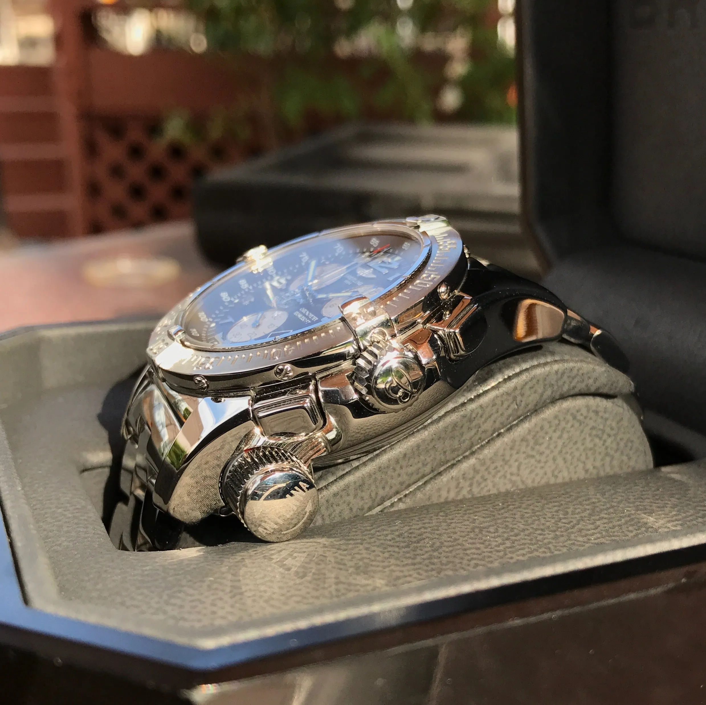 Breitling EMERGENCY MISSION A73322 Stainless Steel Chronograph Aviation Wristwatch Box Papers