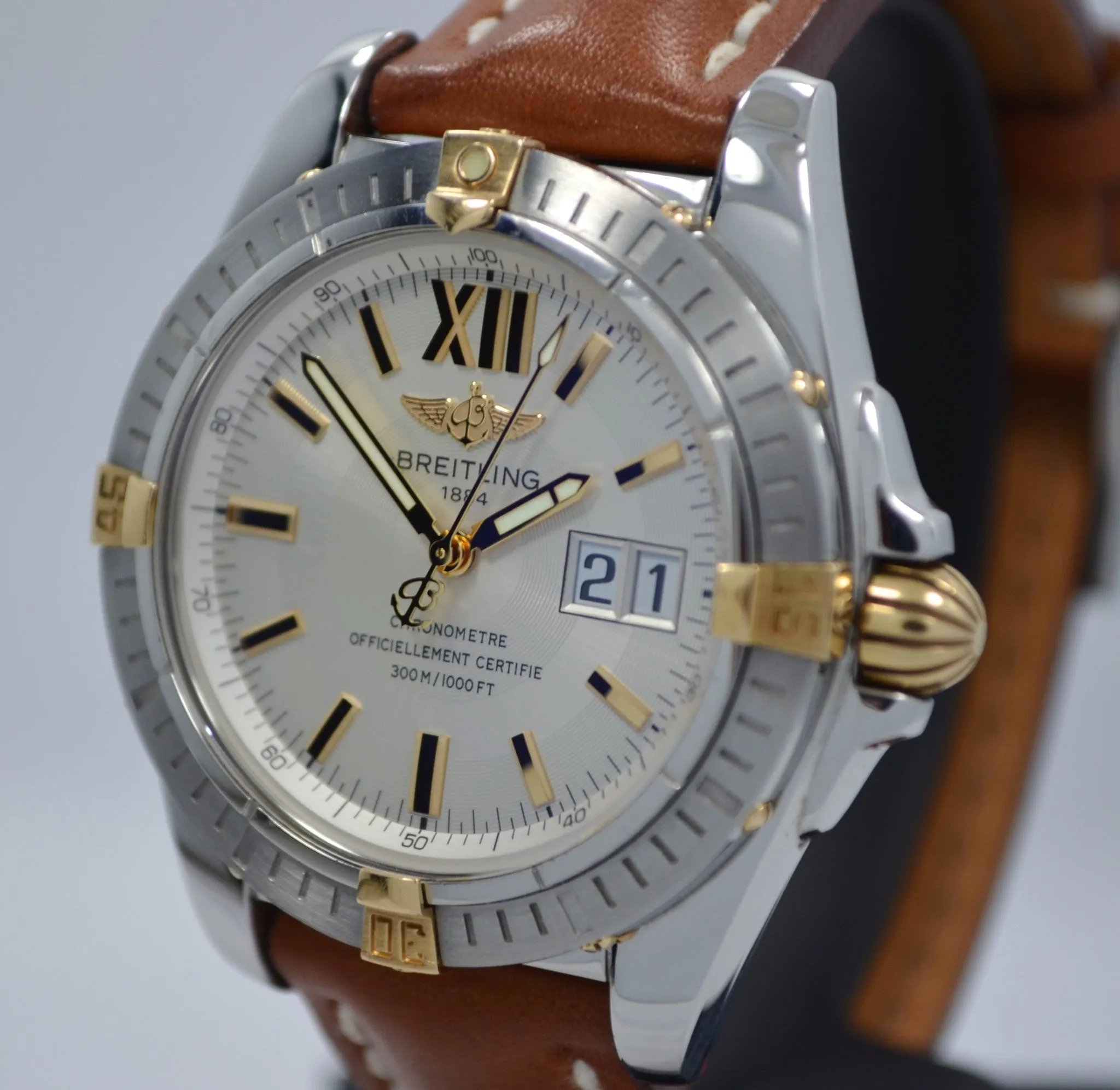 Breitling Galactic 41 B49350 Steel 18K Gold Automatic Chronometer Wristwatch