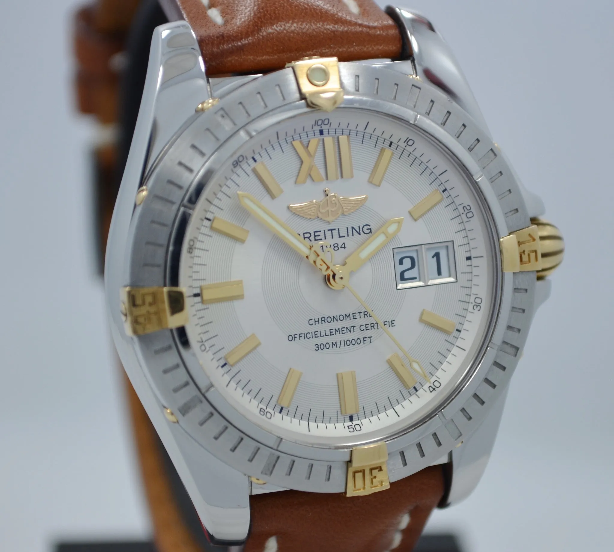 Breitling Galactic 41 B49350 Steel 18K Gold Automatic Chronometer Wristwatch