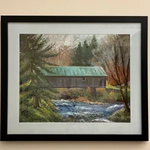 “Brewster River Bridge” Original Framed Pastel