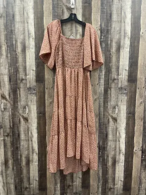 Brown & Cream Dress Casual Maxi Polygram, Size M