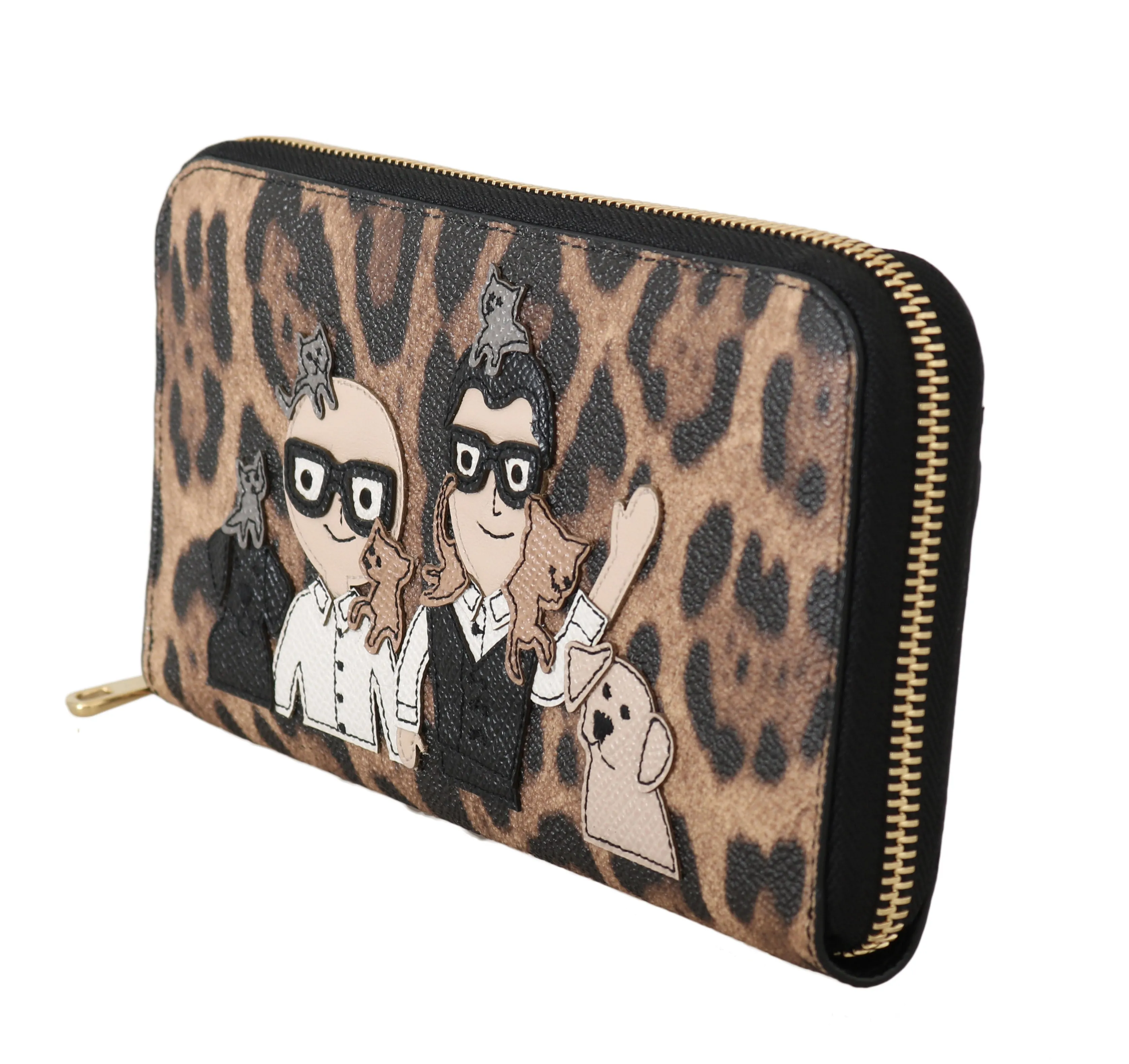 Brown Leather Leopard #dgfamily Continental Clutch Wallet