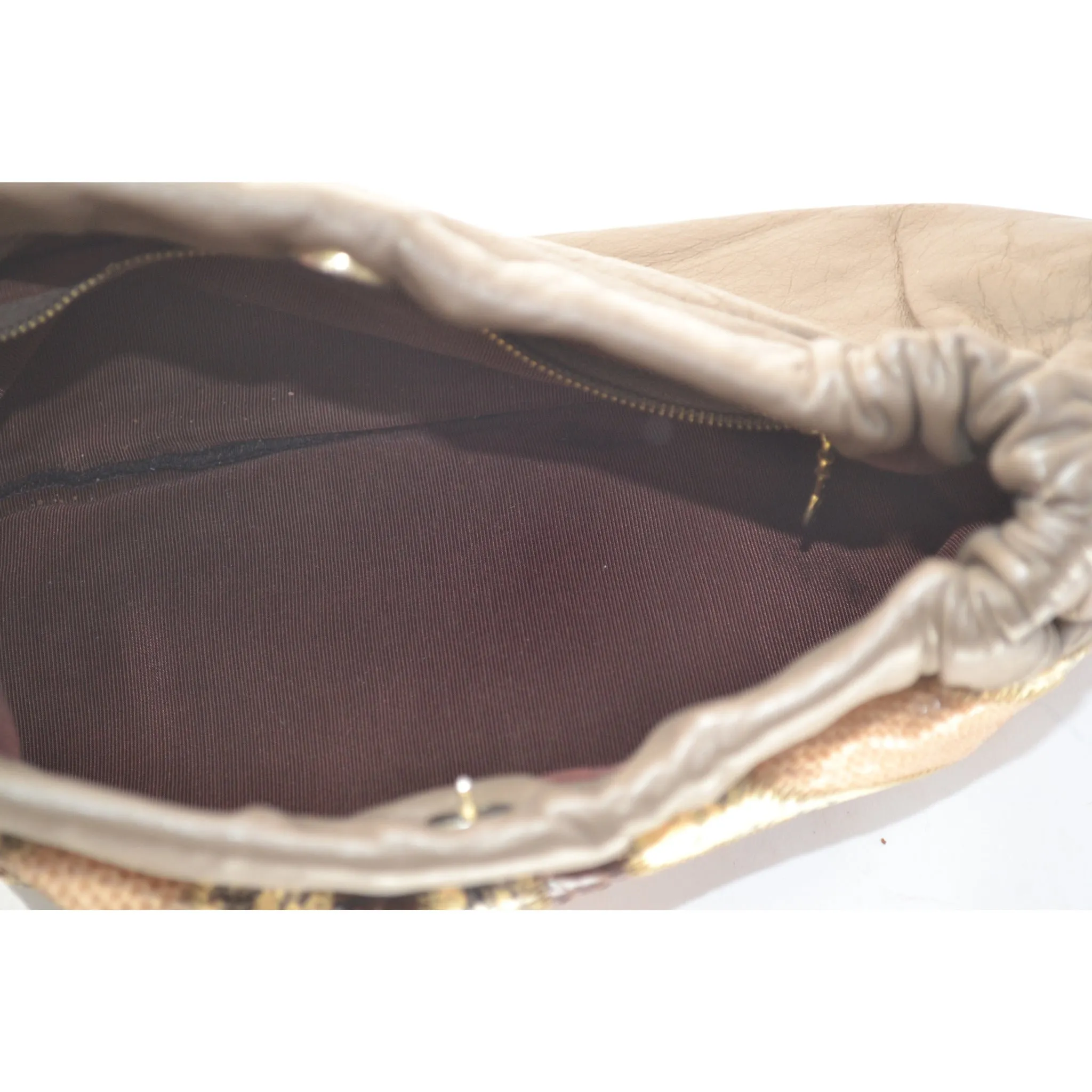 Brown Reptile & Patch Leather Purse By Margolin