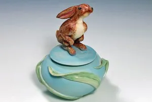 Bunny Covered Jar