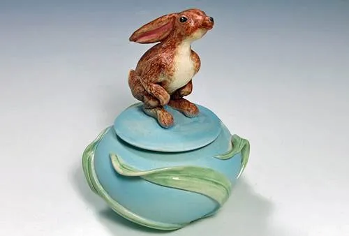 Bunny Covered Jar