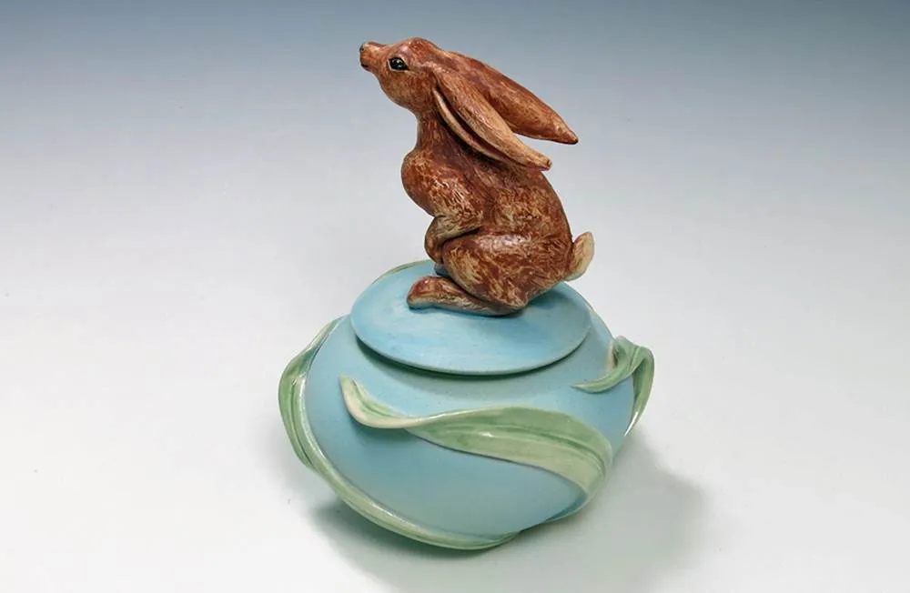 Bunny Covered Jar