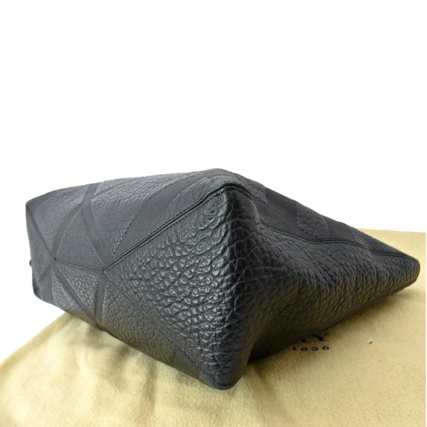 BURBERRY Dewsbury Medium Grain Check Embossed Tote Bag Black