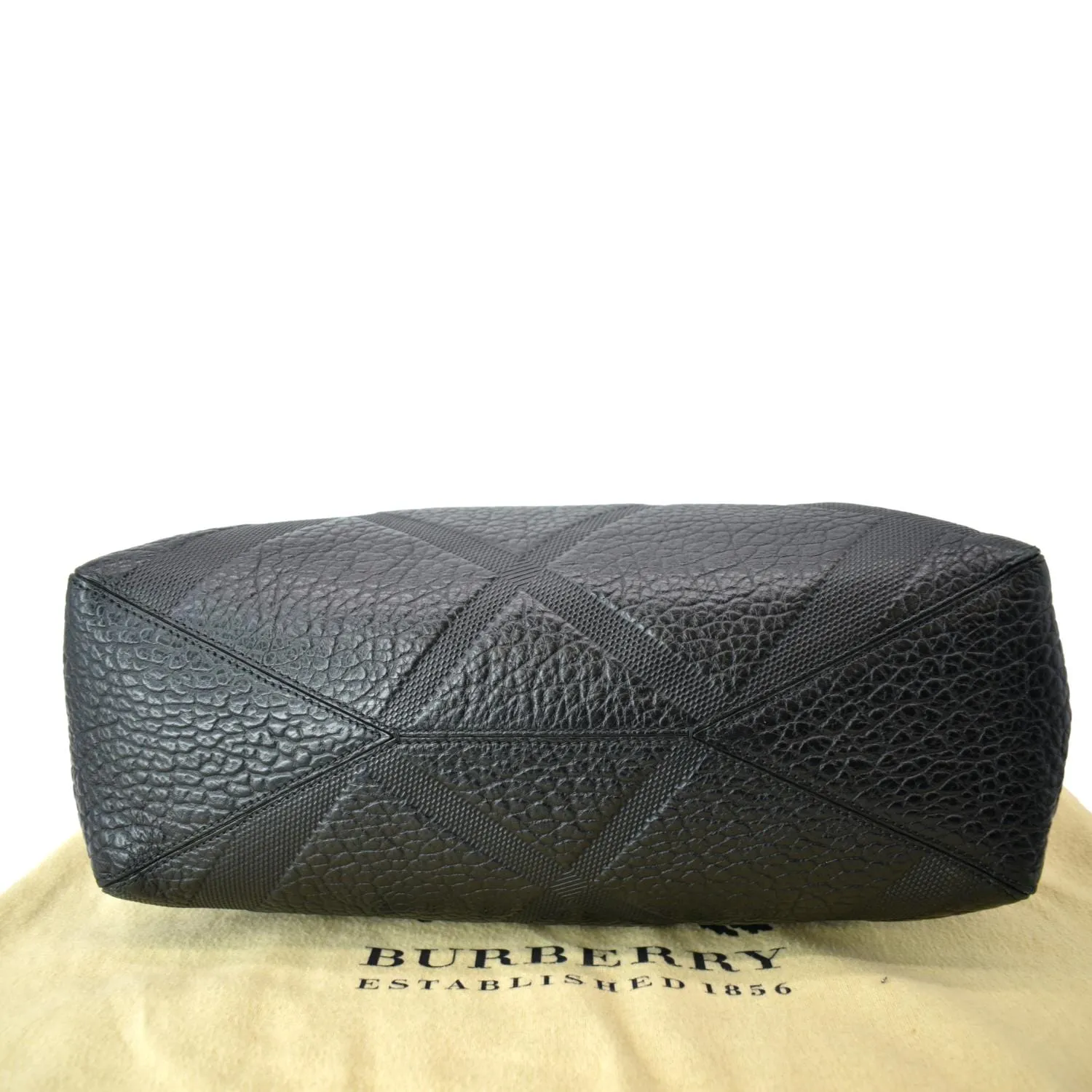 BURBERRY Dewsbury Medium Grain Check Embossed Tote Bag Black