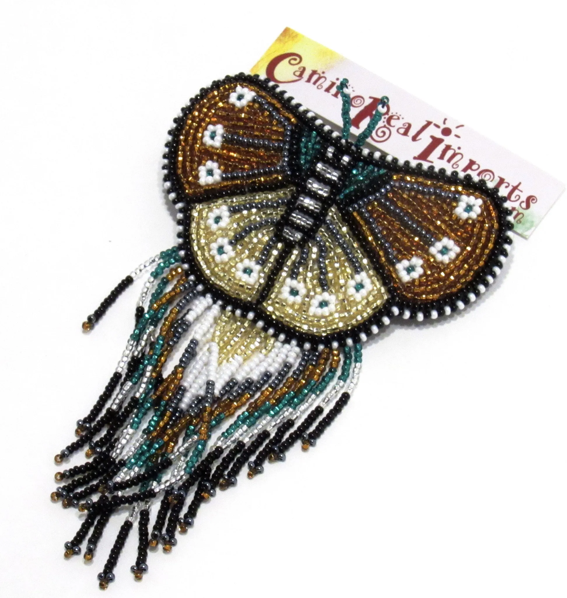 BUTTERFLY BEADED HAIR BARRETTE GHB006