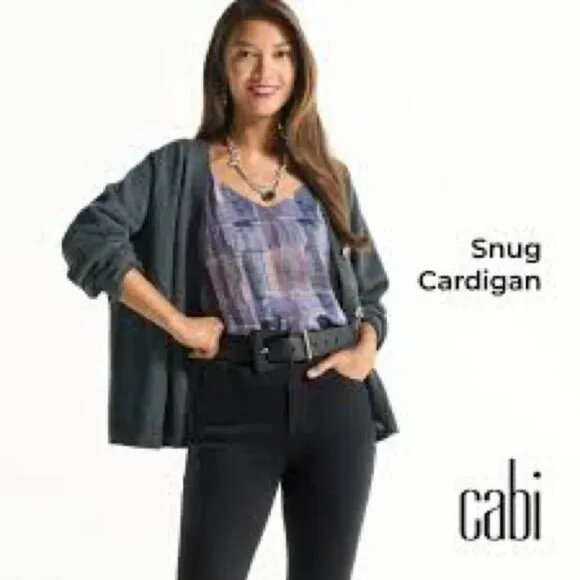 CABI Snug Cardigan Charcoal Gray, Sz M #4285 EUC