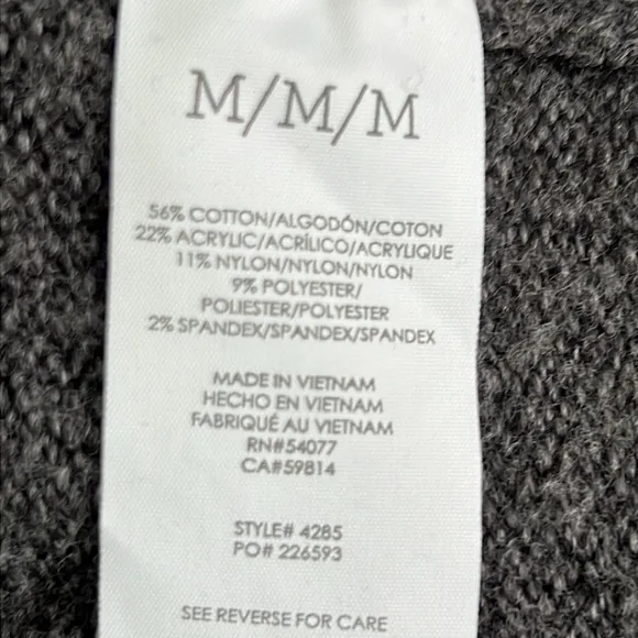 CABI Snug Cardigan Charcoal Gray, Sz M #4285 EUC