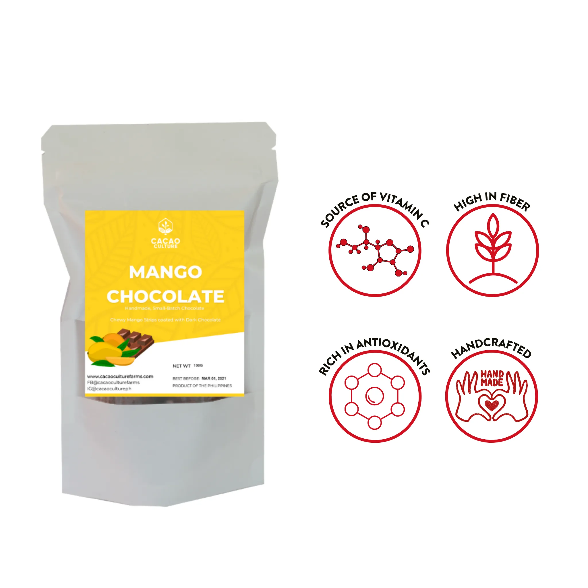 Cacao Culture Chocolate Covered Mango Strips