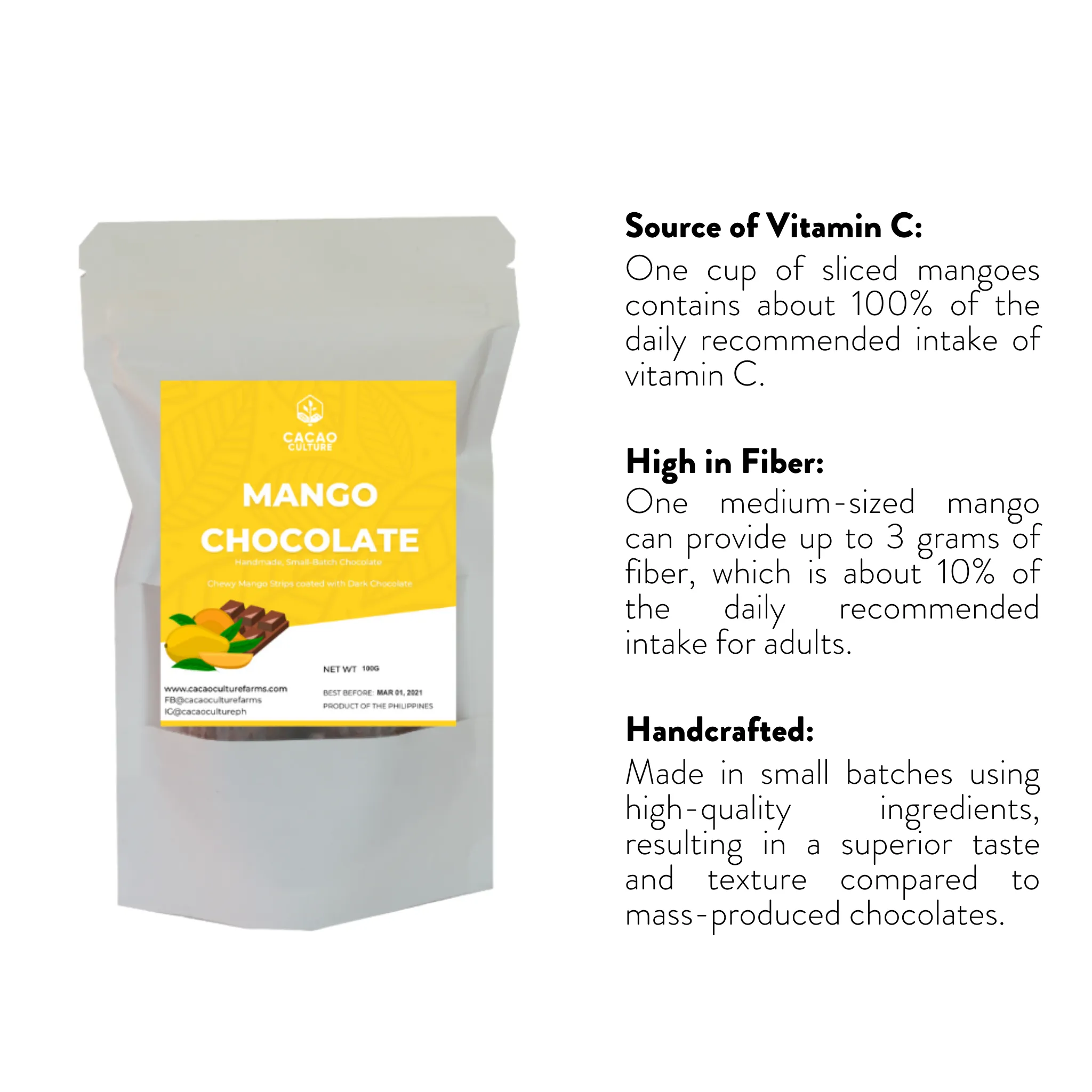 Cacao Culture Chocolate Covered Mango Strips