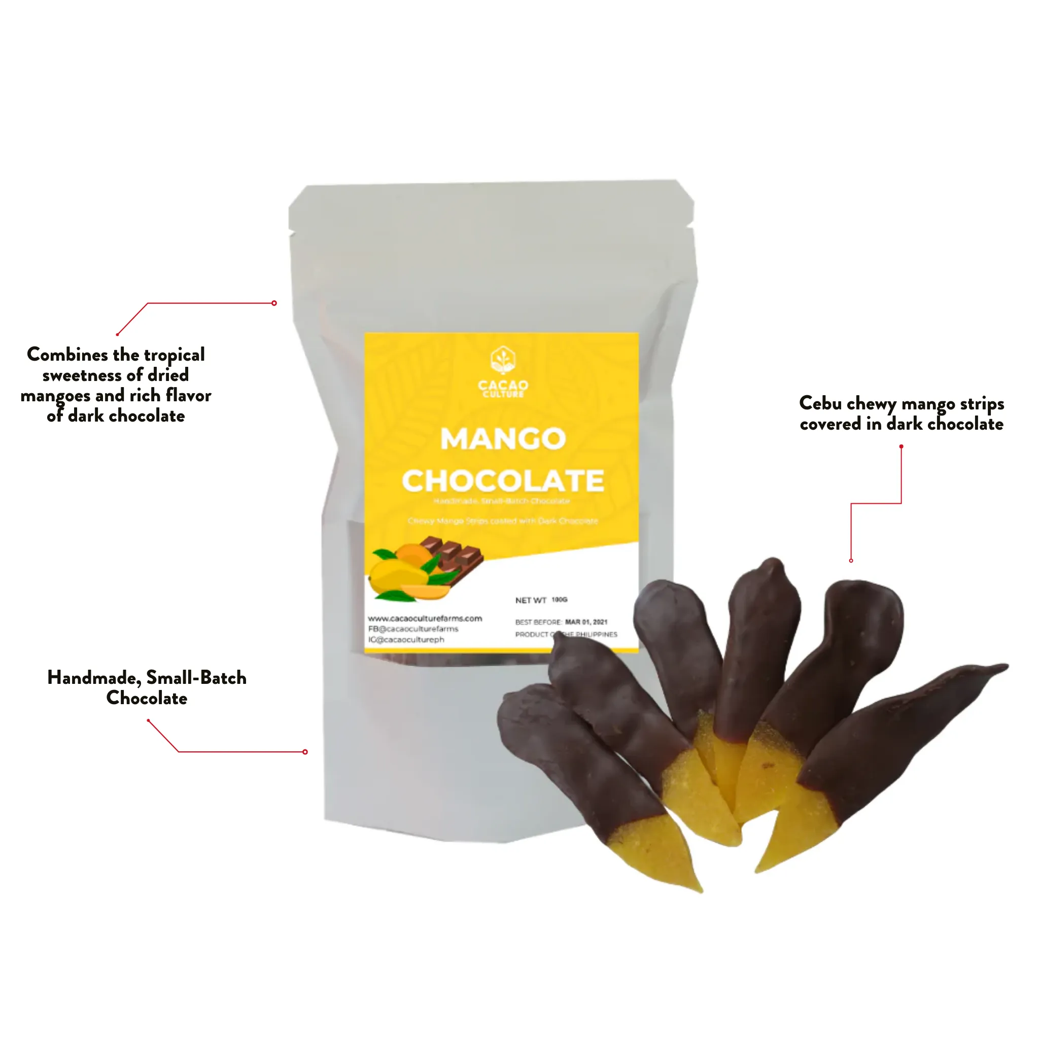Cacao Culture Chocolate Covered Mango Strips