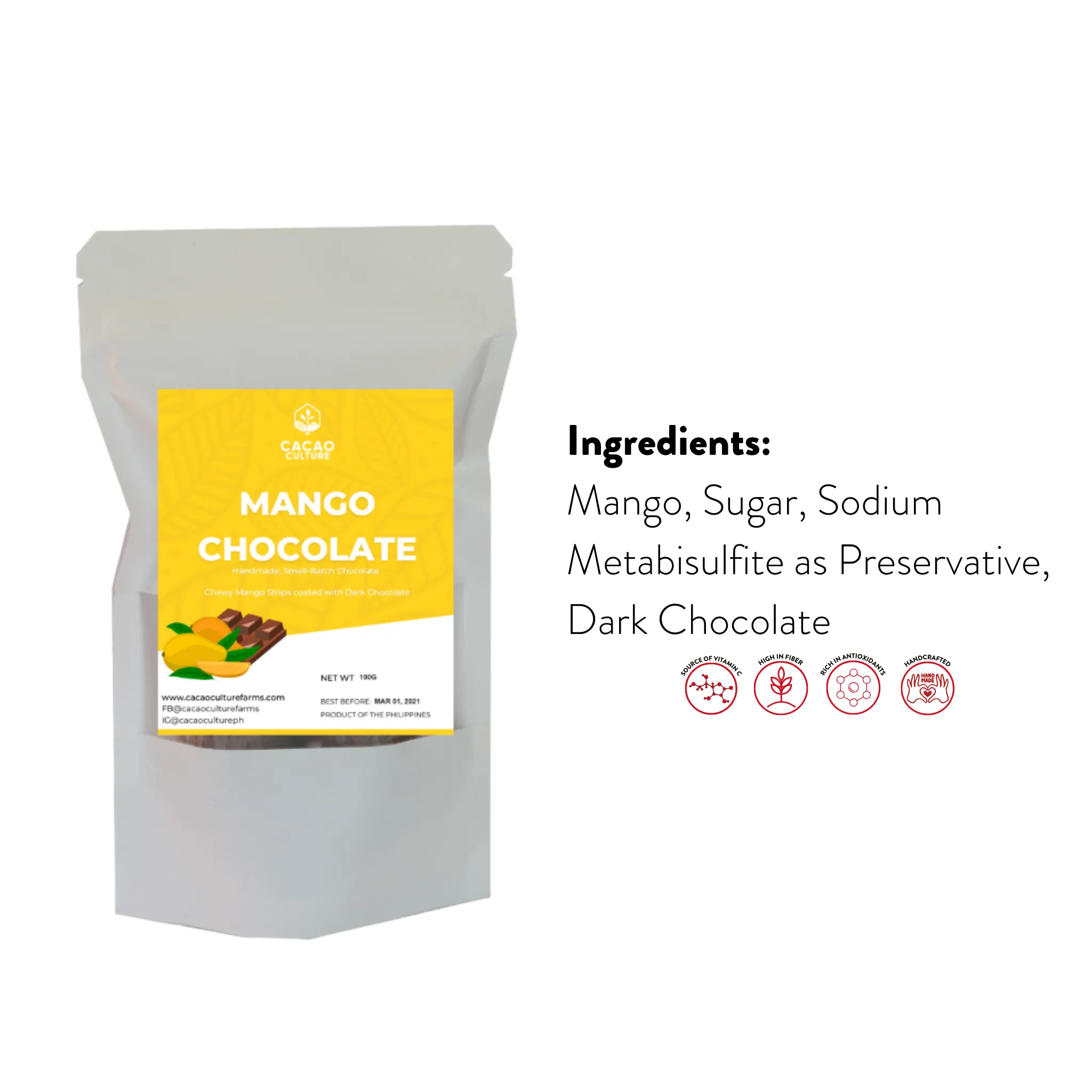 Cacao Culture Chocolate Covered Mango Strips