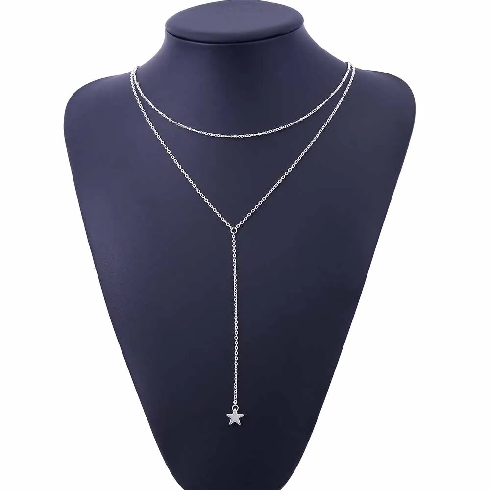 Cadence Star Gold/Silver Layered Pendant Necklace