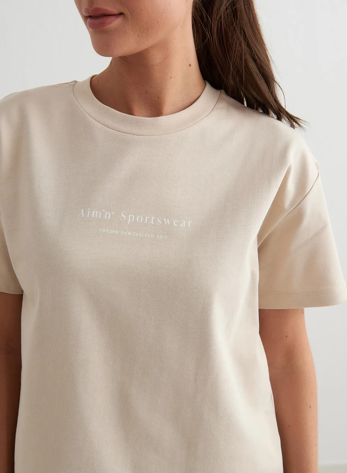 Café Au Lait Serif Boxy T-shirt
