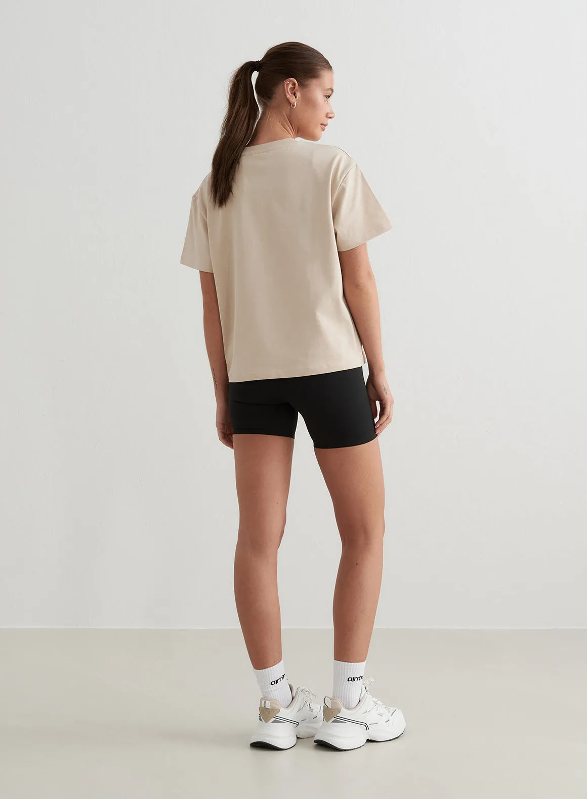 Café Au Lait Serif Boxy T-shirt