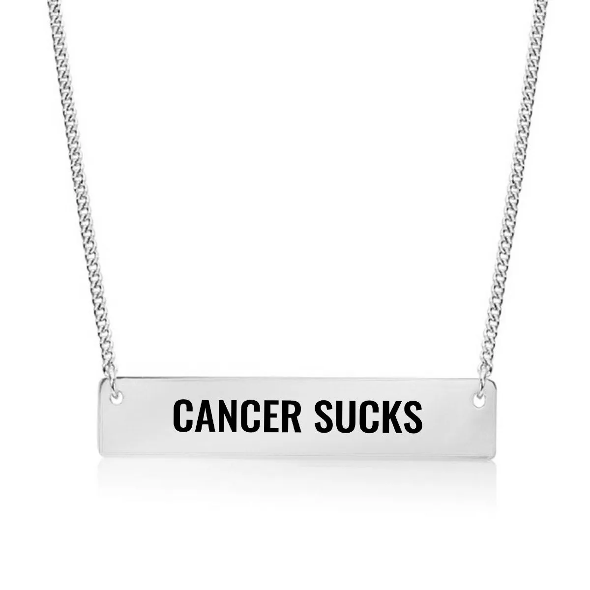 Cancer Sucks Gold / Silver Bar Necklace