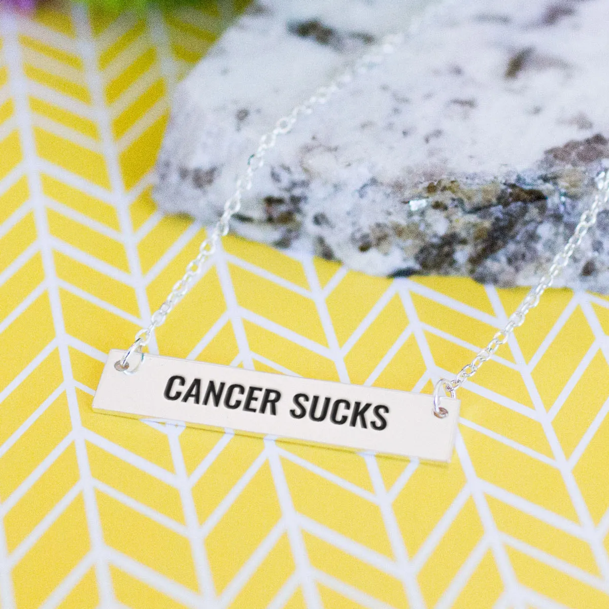 Cancer Sucks Gold / Silver Bar Necklace