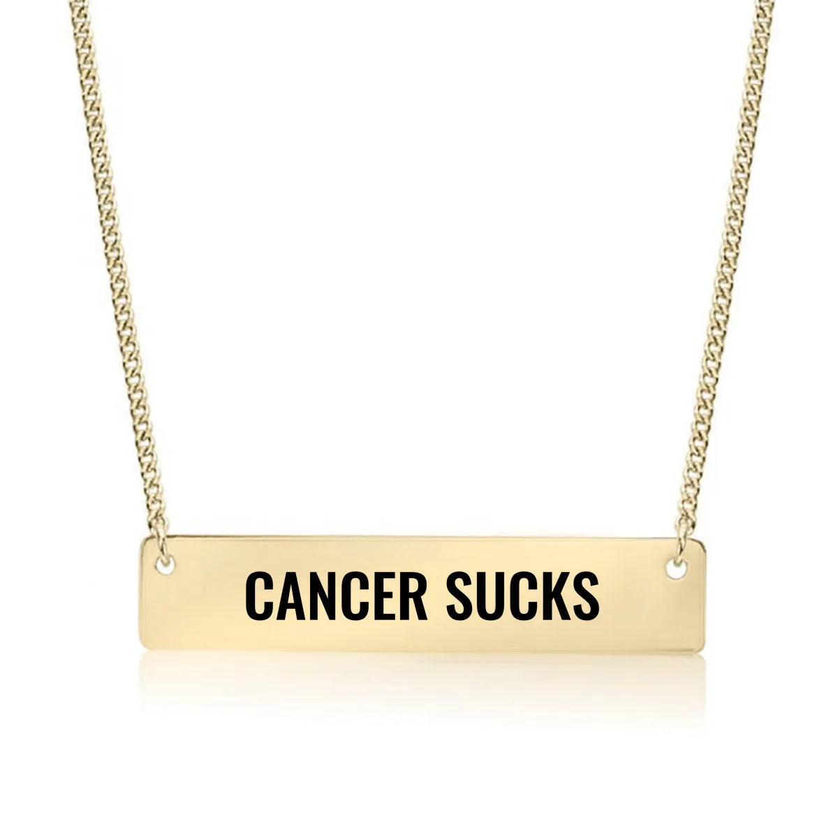 Cancer Sucks Gold / Silver Bar Necklace