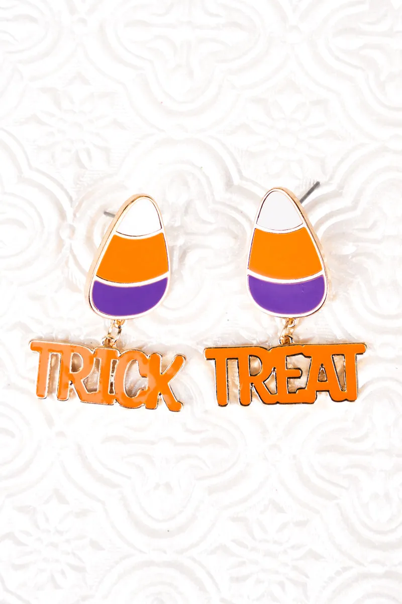 Candy Corn Trick Or Treat Earrings