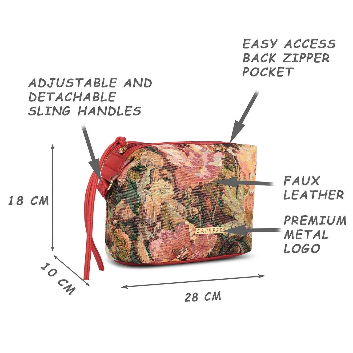 Caprese Brandi Large Red Hobo Bag