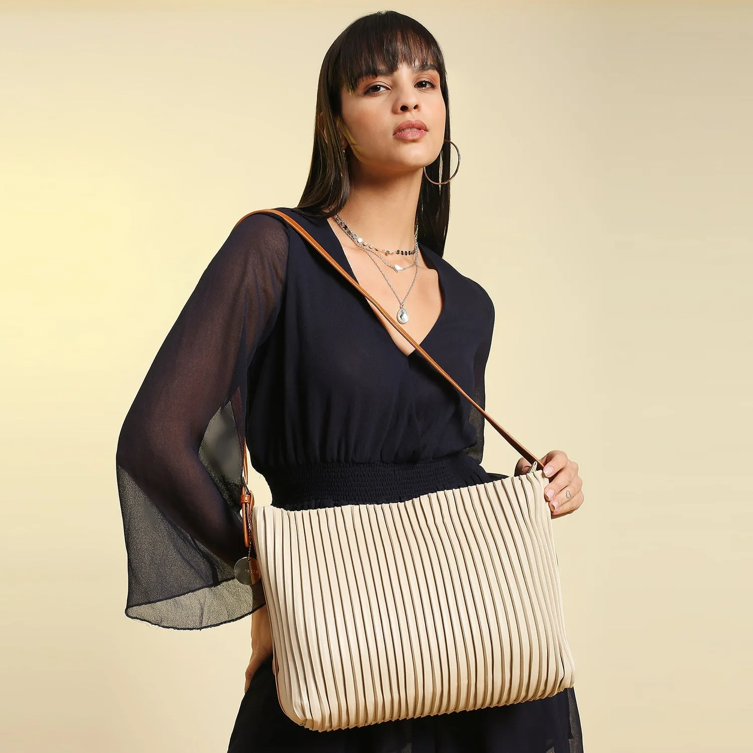 Caprese Diana Large Cream Hobo Bag