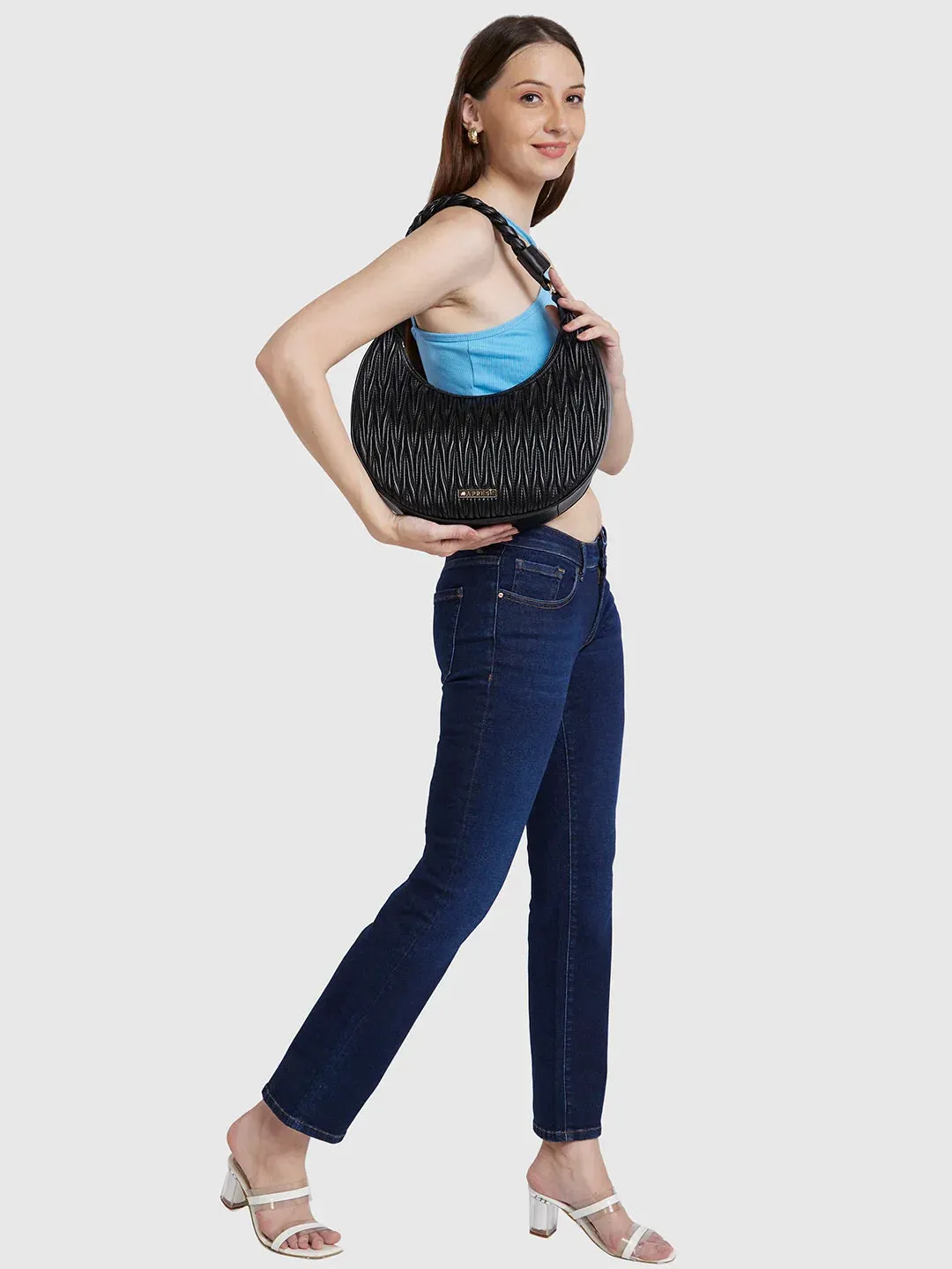 Caprese Mareeya Medium Black Hobo Bag