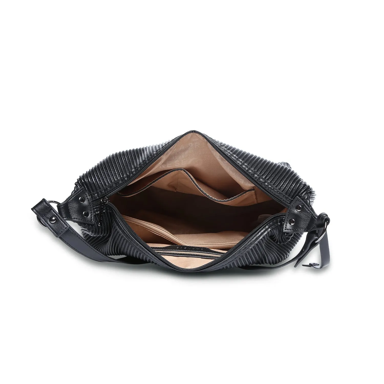 Caprese Symona Large Black Hobo Bag